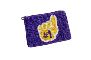 Único y elegante hecho a mano azul y blanco bordado con cuentas día del juego Mini bolso con cremallera joyería de moda de lujo superior de lujo de la India - Product Image 2