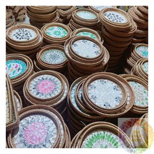 ถาดหวายสานธรรมชาติฝังมุก งานแฮนด์เมด ของตกแต่งบ้าน ของขวัญสำหรับเจ้าของบ้าน โรงแรม รีสอร์ท และร้านค้าปลีก - Product Image 6
