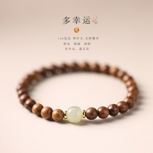 Rosary <b>Bracelet</b> From the Runsen Series Natural Sandalwood <b>Beads</b> with Buddha Plate Stylish Oil Play Fashionable Match for <b>Men</b> - Product Image 1