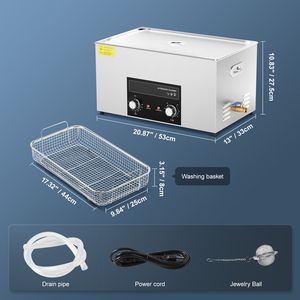 Pulitore a Ultrasuoni Professionale da 22L con Riscaldatore, Timer e Cestello, Macchina Digitale per Cavitazione Sonica da 480W con Alimentazione Elettrica - Product Image 4