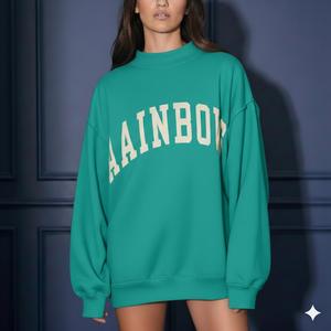 Sudadera de manga larga con cuello alto francés, reversible, de poliéster/algodón de alta calidad, con logotipo personalizado OEM, para mujer. - Product Image 1