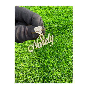 Beautiful Design 10K Solid Gold Rhodium VVS <b>Custom</b> <b>Name</b> Heart Moissanite Pendant Unisex Anniversary Birthday Festival Gift - Product Image 1