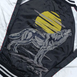 Chaqueta Sukajan de Satén Estilo Urbano, Recién Llegada, con Bordado Premium, Cuello Alto, Transpirable, Ecológica, Ligera, Informal para Invierno - Product Image 3