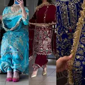 Kurti de crepé natural bordado para mujer con salwar dhoti y dupatta bordada |   Ropa Étnica de Diseño con Lentejuelas de 5mm - Product Image 2