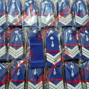 Cote D'Ivoire Blue Customized Embroidered Beads Sew-On Safety <b>Pin</b> High Quality Epaulet Shoulder <b>Badge</b> - Product Image 5