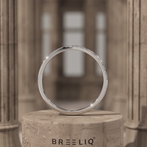 แหวนทองคำแท้ 14K รูปทรงเชฟรอน ประดับเพชรแล็บโกรว์ ดีไซน์วงคู่ซ้อนกันได้ สำหรับผู้หญิง - Product Image 3