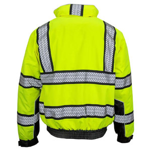 OEM <b>Men's</b> Custom logo Outdoor High Visibility Safety Workwear Waterproof Windbreaker <b>Reflective</b> Softshell <b>Jacket</b> - Product Image 4