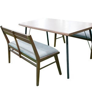 Traditional Outdoor Dining Set Teak Wood <b>Table</b> <b>Bench</b> Wood Frame Cushioned Weather Resistant <b>Garden</b> Furniture 4 Seater - Product Image 5