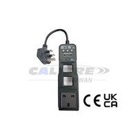 Divisor de Línea de CA 3 en 1 con Enchufes UK, Probador de Funciones de Enchufe y RCD, CAT II 300 IP30, 1 Año de Garantía, TAIWAN CALIBRE