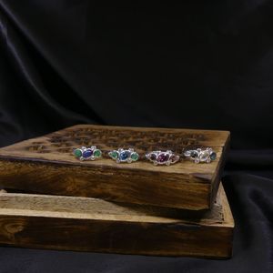 Wedding Wear 925 Sterling <b>Silver</b> Blue Topaz <b>Emerald</b> Gemstone <b>Silver</b> Plated Jewelry Women Wear <b>Ring</b> - Product Image 6