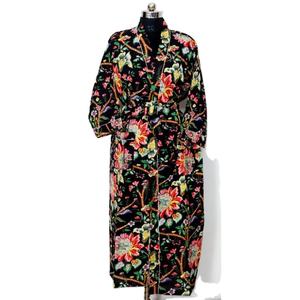 Bata Kimono de algodón para mujer, vestido Maxi indio hecho a mano para fiesta de la vida diaria o ropa de dormir, vestido largo Sexy - Product Image 4