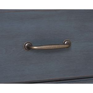 Bridgevine Home Americana Letto a slitta Queen Size imbottito con finitura in velluto a coste blu - Product Image 6