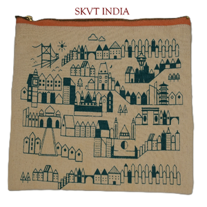 Pochette de maquillage en toile de coton de luxe avec logo personnalisé, petite trousse de toilette de voyage avec fermeture éclair, sacs cadeaux blancs - Product Image 3