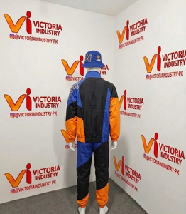 Ensemble coupe-vent pour homme, imperméable à l'eau et au vent, avec panneaux de différentes couleurs, broderies, en nylon imperméable - Product Image 2