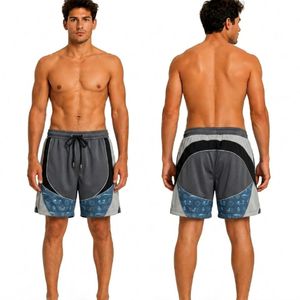 Pantalones Cortos Deportivos para Hombre, Color Gris Oscuro, Panel Curvo, Tela Moderna de Alto Rendimiento, Flexibles, Ligeros, Comodidad Superior, para Surf - Product Image 1
