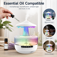Humidificateur Haut de Gamme 2026 en Forme de Nuage de Pluie Champignon avec Haut-parleur, LED RGB 7 Couleurs, Son de Gouttes d'Eau, Diffuseur d'Arômes pour Hôtels et Foyers
