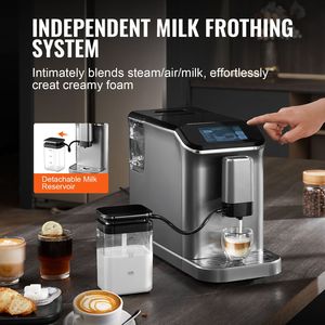 Machine à expresso super-automatique 20 bars avec écran tactile TFT et mousseur à lait entièrement automatique pour cappuccino et latte - Product Image 4