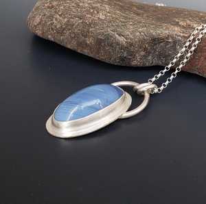 NIKHIL GEMS Élégant pendentif de fiançailles vintage bleu Leland en argent sterling 925, bijoux artisanaux faits à la main, certifié par un tiers - Product Image 6