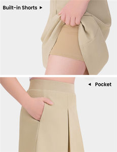 Jupes-Shorts Scolaires Kaki pour Filles en Polyester et Spandex, Plissées, Taille Élastique, Faciles à Enfiler - Product Image 2