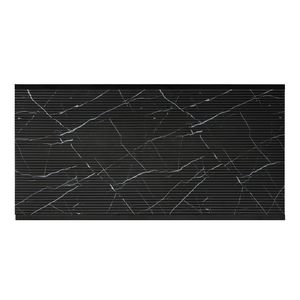 Set di 3 Tavolini Occasionali Moderni Neri con Piano in Vetro Temperato Effetto Marmo per Soggiorno - Product Image 4
