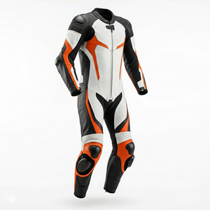 Vestes de moto en cuir véritable pour hommes, tendance, de haute qualité, style racer, avec pantalon, en vente. - Product Image 2