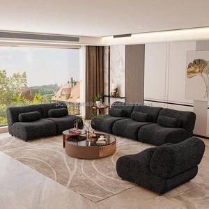 Ensemble de canapés modulaires confortables en tissu blanc de haute qualité personnalisé 2025, canapé cloud, canapé sectionnel, meubles pour salon - Product Image 3