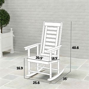 Set di 2 Pezzi: Sedia a Dondolo e Poltrona da Terrazza Nere per Arredo Esterno - Product Image 6