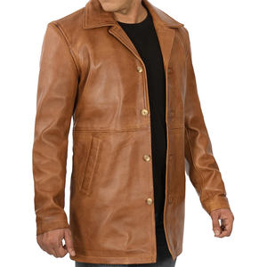 Abrigos Largos de Cuero para Hombre, Moda Invernal Premium, Diseño Estilo Gabardina, Material de Cuero Vacuno Genuino, Abrigo Cálido para la Calle - Product Image 6