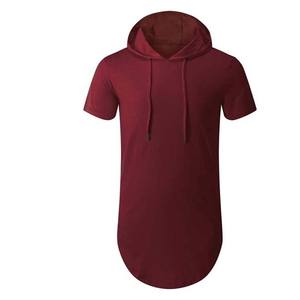 Hauts à capuche pour hommes, coupe droite, manches courtes, style décontracté, avec logo personnalisé brodé, en polyester/coton, couleur unie, automne - Product Image 2
