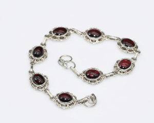 Bracelet en grenat naturel AAA+++ avec argent sterling 925 – Bijoux en pierres précieuses faits à la main pour femmes, vente en gros - Product Image 1