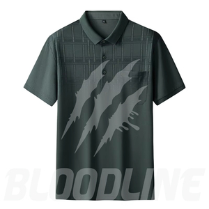 Camiseta de Manga Corta para Hombre Bloodline, Negra, con Logotipo Frontal, Corte Regular Formal, Tejido de Algodón Transpirable de 220g - Product Image 3
