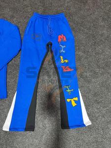 <b>Wholesale</b> Men's Splash Wide Legged <b>Sweatpants</b> Custom Logo New <b>Flared</b> Pants Vintage Mens Casual 100% Cotton Terry Mid Elastic - Product Image 4