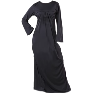 Dernier design 2026 : Abaya à col rond et plissée sur le devant, fabriquée en tissu de bambou écologique, pour femmes et jeunes filles musulmanes - Product Image 3