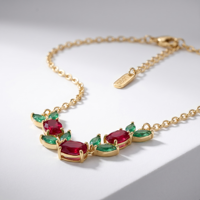 Collier pendentif tulipe en zircon plaqué or 18 carats le plus vendu, chaîne à maillons, bijoux indiens tendance pour femmes, vente en gros pour mariages
