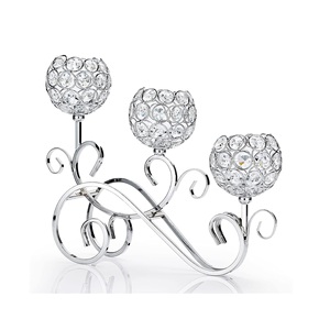 Crystal Bowl <b>Tealight</b> <b>Holder</b> Candelabra Crystal Votive Candle Stand for Dining Table Home Decor Wedding Centerpieces - Product Image 1