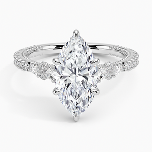 BOJ <b>Ring</b> 080 Marquise Cut 925 <b>Silver</b> Halo Prong Stone <b>Solitaire</b> Diamond <b>Ring</b> 2ct D Color VVS1 Moissanite GRA Certified Low Price - Product Image 1