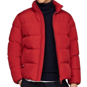 Men's Vintage Custom <b>Denim</b> Puffer <b>Jacket</b> Winter Waterproof Breathable Quilted Bubble Hood Wholesale Price 2026 - Product Image 1