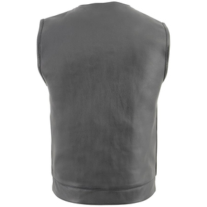 Top Style High Quality Vintage Men's <b>Motorcycle</b> Vest with Button Detail Custom Made Cowhide Leather for Winter <b>Cheap</b> Men - Product Image 2