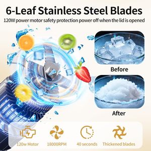 Licuadora Portátil Inalámbrica con Vaso Aislado de 24oz, Licuadora Personal de Acero Inoxidable para Viajes, para Smoothies y Batidos, Regalo Navideño - Product Image 2