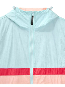 Breathable Custom Outdoor Men's Windbreaker Jackets Plus Size Zip Up Summer Sportswear Color <b>Block</b> Waterproof Windbreaker Jacket - Product Image 3