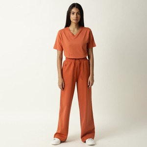 Pantalones de Yoga Holgados para Mujer, Estilo Deportivo, Color Sólido, Algodón, Corte Acampanado, Nueva Colección 2025 OEM - Product Image 5