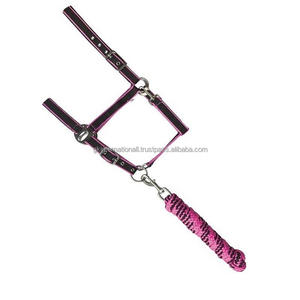 Dernier modèle de licol pour cheval en nylon de luxe bicolore, disponible en tailles personnalisées et en plusieurs couleurs, avec cordes de tête assorties - Product Image 3