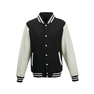 Veste de baseball varsity de haute qualité avec manches en cuir et laine, col montant, en polaire gaufrée multicolore pour l'hiver - Product Image 5