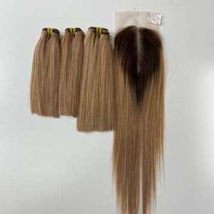 Bonestraight Extensiones de Cabello Humano Vietnamita de Calidad Premium, Rubio Miel, Suelto, Onda Profunda> = 60%, Relación de Pelo Más Largo, Encaje HD Crudo - Product Image 1