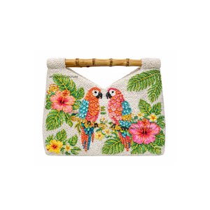 Bolso de Noche AP CURATED COUTURE Hecho a Mano con Cuentas Florales en Forma de V, Asa de Bambú, Bolso de Mano Elegante para Fiesta, Última Moda Personalizada - Product Image 2