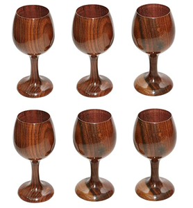 Wood Glass with Wooden Base for Wedding Mother's Day Party Gift for Handmade Use for Sale Product - Product Image 5