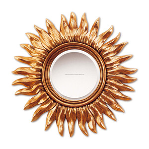 OEM ODM Customized Wall <b>Mirror</b> Modern Nordic Home Decor Sun <b>Flower</b> Design Metal Wall <b>Mirror</b> at Low Factory Discount - Product Image 1