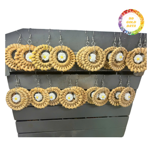 Stylish Handmade Rattan Earrings Coastal Fashion <b>Accessories</b> For Professional Resort Wear And <b>Beach</b> Party Decor - Product Image 4