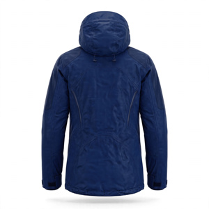 Men's Blue <b>Long</b> Finished <b>Hooded</b> <b>Puffer</b> <b>Jacket</b> Waterproof Windproof Solid Color Polyester Winter Sporty Zipper Closure Regular - Product Image 2