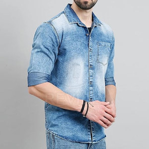 เสื้อเชิ้ตยีนส์ผ้าฝ้าย 100% คุณภาพสูง สวมใส่สบาย ระบายอากาศได้ดี น้ำหนักเบา ทรงหลวม สำหรับผู้ชาย เหมาะสำหรับใส่กิจกรรมกลางแจ้ง - Product Image 2